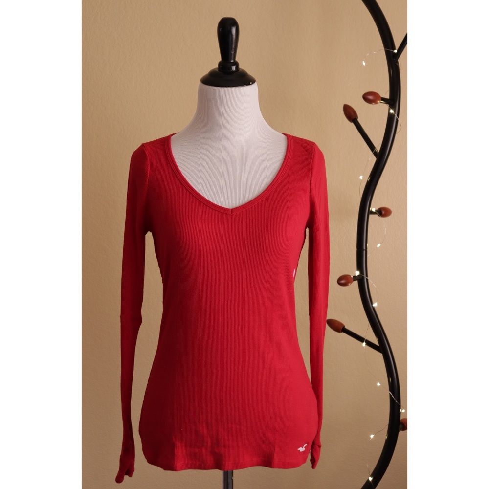 Hollister Women's Plain Red Longsleeve Top